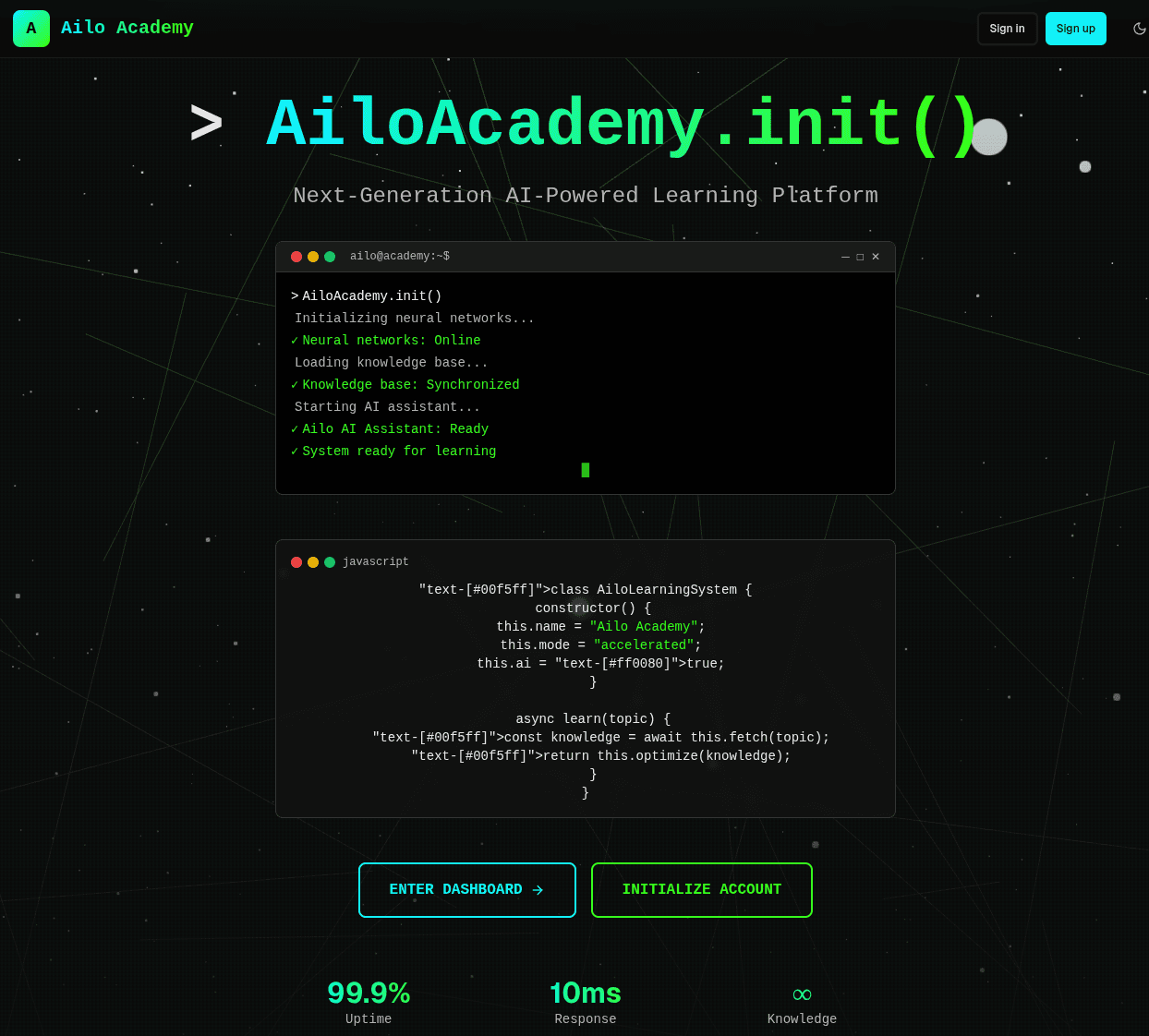 Ailo Academy React Website